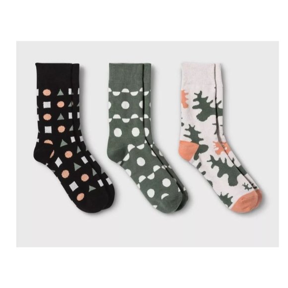 Pair of Thieves Men's Crew Socks 3pk - Green/Pink 8-12 - Picture 1 of 4